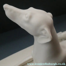 Load image into Gallery viewer, LARGE and Beautifully Modelled Antique Parian Model of a Reclining Greyhound. 11 1/2 inches
