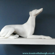 Load image into Gallery viewer, LARGE and Beautifully Modelled Antique Parian Model of a Reclining Greyhound. 11 1/2 inches - British Ceramics
