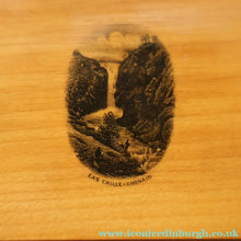 Load image into Gallery viewer, LARGE Antique 19th Century MAUCHLINE Ware Box. View of a Scottish Waterfall on the Lid
