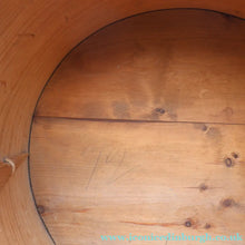 Load image into Gallery viewer, Antique 19th Century Scandinavian Bentwood Box with Prickwork/ Pokerwork Decoration. 16 inches diameter

