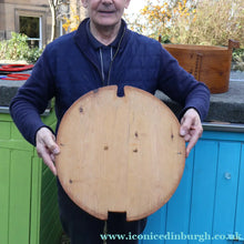 Load image into Gallery viewer, Antique 19th Century Scandinavian Bentwood Box with Prickwork/ Pokerwork Decoration. 16 inches diameter

