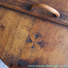 Load image into Gallery viewer, Antique 19th Century Scandinavian Bentwood Box with Prickwork/ Pokerwork Decoration. 16 inches diameter

