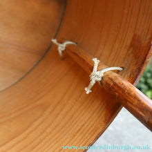 Load image into Gallery viewer, Antique 19th Century Scandinavian Bentwood Box with Prickwork/ Pokerwork Decoration. 16 inches diameter

