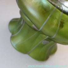 Load image into Gallery viewer, LARGE Bohemian Glass KRALIK Vase with Striefen and Flecken Decoration, c 1899
