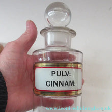 Load image into Gallery viewer, Antique Chemist Bottle with Ball Stopper and Foil Glass Covered Label
