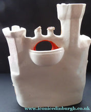 Load image into Gallery viewer, LARGE Antique Flat Back Staffordshire Pottery Baronial Castle Watch Holder
