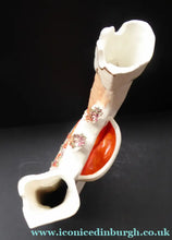 Load image into Gallery viewer, LARGE Antique Flat Back Staffordshire Pottery Baronial Castle Watch Holder
