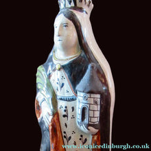 Load image into Gallery viewer, Large Antique French Quimper Faience Sculpture of Saint Barbe (Barbara)
