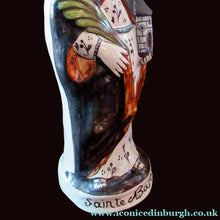 Load image into Gallery viewer, Large Antique French Quimper Faience Sculpture of Saint Barbe (Barbara)
