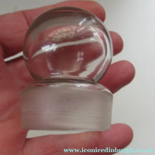 Load image into Gallery viewer, Antique Chemist Bottle with Ball Stopper and Foil Glass Covered Label
