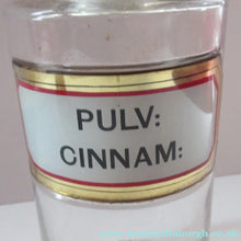 Load image into Gallery viewer, Antique Chemist Bottle with Ball Stopper and Foil Glass Covered Label
