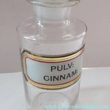 Load image into Gallery viewer, Antique Chemist Bottle with Ball Stopper and Foil Glass Covered Label
