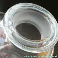 Load image into Gallery viewer, Large Antique Clear Glass Chemist Bottle. PULV: PUMICE: with Original Foil Label and Ball Stopper
