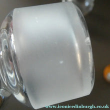 Load image into Gallery viewer, Large Antique Clear Glass Chemist Bottle. PULV: PUMICE: with Original Foil Label and Ball Stopper
