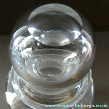 Load image into Gallery viewer, Large Antique Clear Glass Chemist Bottle. PULV: PUMICE: with Original Foil Label and Ball Stopper
