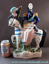 Load image into Gallery viewer, Antique Staffordshire Flatback Figurine. The Duke of Cambridge on Horseback
