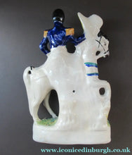 Load image into Gallery viewer, Antique Staffordshire Flatback Figurine. The Duke of Cambridge on Horseback
