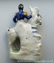 Load image into Gallery viewer, Antique Staffordshire Flatback Figurine. The Duke of Cambridge on Horseback
