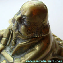 Load image into Gallery viewer, Antique Victorian Brass Inkwell of a Daniel Lambert
