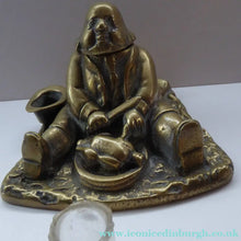 Load image into Gallery viewer, Antique Victorian Brass Inkwell of a Daniel Lambert
