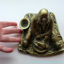 Load image into Gallery viewer, Antique Victorian Brass Inkwell of a Daniel Lambert

