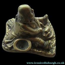 Load image into Gallery viewer, Antique Victorian Brass Inkwell of a Daniel Lambert
