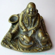 Load image into Gallery viewer, Antique Victorian Brass Inkwell of a Daniel Lambert
