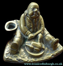 Load image into Gallery viewer, Antique Victorian Brass Inkwell of a Daniel Lambert
