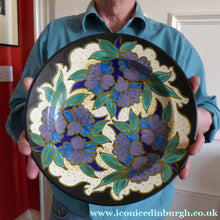 Load image into Gallery viewer, Large ART DECO Gouda Pottery Wall Plate or Charger. Rarer Hasler Pattern; c 1928

