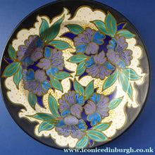 Load image into Gallery viewer, Large ART DECO Gouda Pottery Wall Plate or Charger. Rarer Hasler Pattern; c 1928
