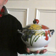 Load image into Gallery viewer, Large Art Pottery Lidded Tureen Designed in the 1980s by Janice Tachalenok
