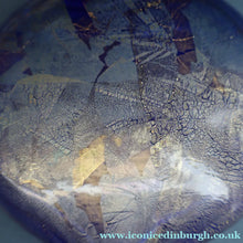 Load image into Gallery viewer, LARGE Azurene Vintage 1980s ISLE OF WIGHT Glass Royal Blue and Gold Lollipop Vase
