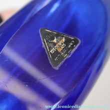 Load image into Gallery viewer, LARGE Azurene Vintage 1980s ISLE OF WIGHT Glass Royal Blue and Gold Lollipop Vase
