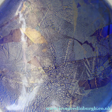 Load image into Gallery viewer, LARGE Azurene Vintage 1980s ISLE OF WIGHT Glass Royal Blue and Gold Lollipop Vase
