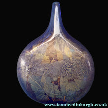 Load image into Gallery viewer, LARGE Azurene Vintage 1980s ISLE OF WIGHT Glass Royal Blue and Gold Lollipop Vase
