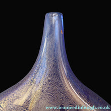 Load image into Gallery viewer, LARGE Azurene Vintage 1980s ISLE OF WIGHT Glass Royal Blue and Gold Lollipop Vase
