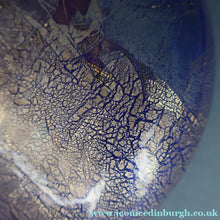 Load image into Gallery viewer, LARGE Azurene Vintage 1980s ISLE OF WIGHT Glass Royal Blue and Gold Lollipop Vase
