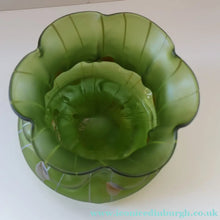 Load image into Gallery viewer, LARGE Bohemian Glass KRALIK Vase with Striefen and Flecken Decoration, c 1899
