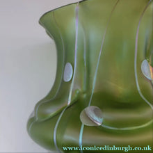 Load image into Gallery viewer, LARGE Bohemian Glass KRALIK Vase with Striefen and Flecken Decoration, c 1899
