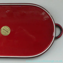 Load image into Gallery viewer, LARGE CERAMIC Villeroy &amp; Boch Oval Serving Tray. 1980s Granada Design with Red Glaze
