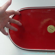 Load image into Gallery viewer, LARGE CERAMIC Villeroy &amp; Boch Oval Serving Tray. 1980s Granada Design with Red Glaze
