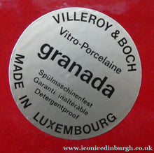 Load image into Gallery viewer, LARGE CERAMIC Villeroy &amp; Boch Oval Serving Tray. 1980s Granada Design with Red Glaze
