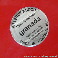 Load image into Gallery viewer, LARGE CERAMIC Villeroy &amp; Boch Round Serving Tray. 1980s Granada Design with Red Glaze
