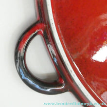 Load image into Gallery viewer, LARGE CERAMIC Villeroy &amp; Boch Round Serving Tray. 1980s Granada Design with Red Glaze
