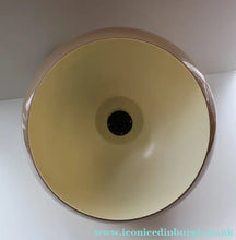 Load image into Gallery viewer, LARGE Cream  / Mushroom 1970s GUZZINI STYLE Pendant Hanging RISE and FALL Light Shade with Chrome Cap
