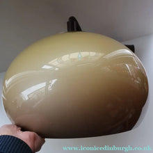Load image into Gallery viewer, LARGE Cream  / Mushroom 1970s GUZZINI STYLE Pendant Hanging RISE and FALL Light Shade with Chrome Cap
