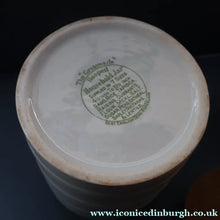Load image into Gallery viewer, LARGE Early 20th Century Antique Grimwades White Hooped Household Jar or Canister. MEAL (in green letters)
