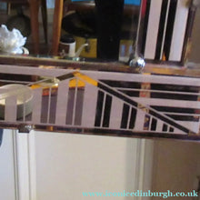 Load image into Gallery viewer, LARGE Genuine 1930s Art Deco Wall Mirror with Stepped Geometric Border
