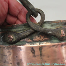 Load image into Gallery viewer, Large Antique Copper Pot or Cauldron with Cast Iron Handle
