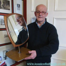 Load image into Gallery viewer, G-Plan Style Teak Veneer Tabletop Desktop Mirror Rotating 1960s
